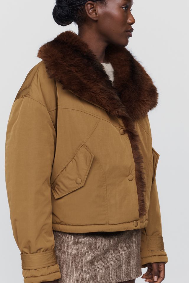 BLANKNYC In Rotation Faux Fur Lined Jacket  #4