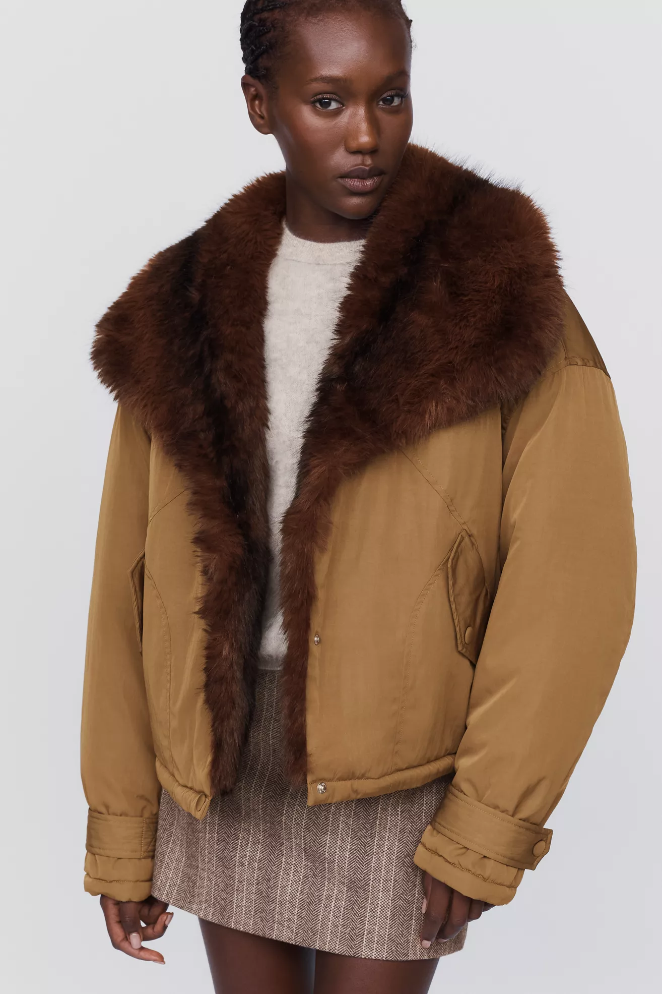 BLANKNYC In Rotation Faux Fur Lined Jacket
