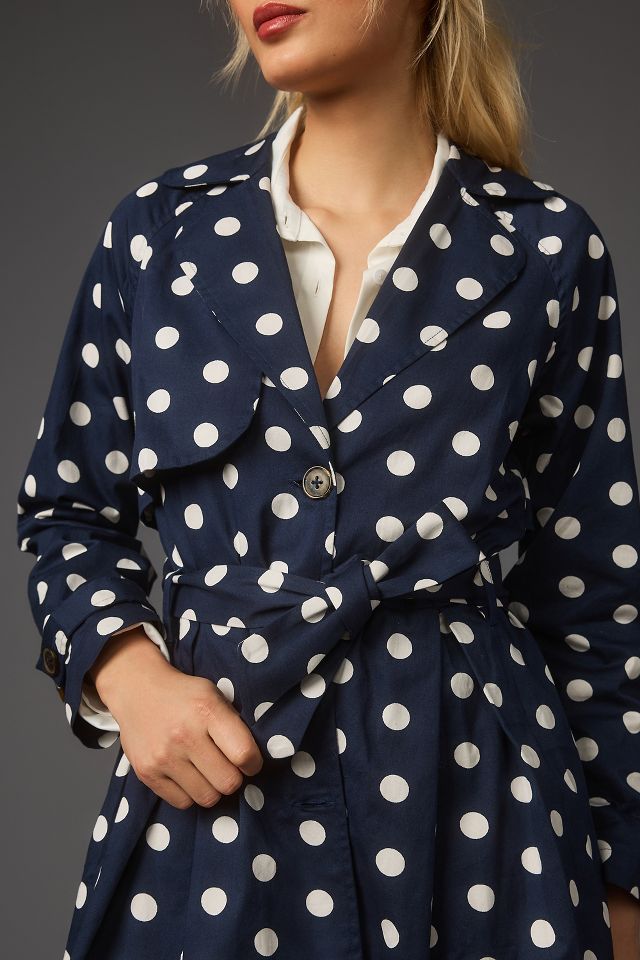 Brand New Anthropologie Polka Dot hotsell Trench Coat - Size Medium