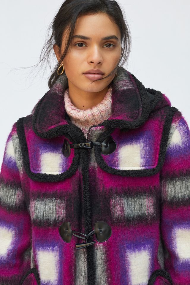 Anna Sui Ombre Plaid Coat