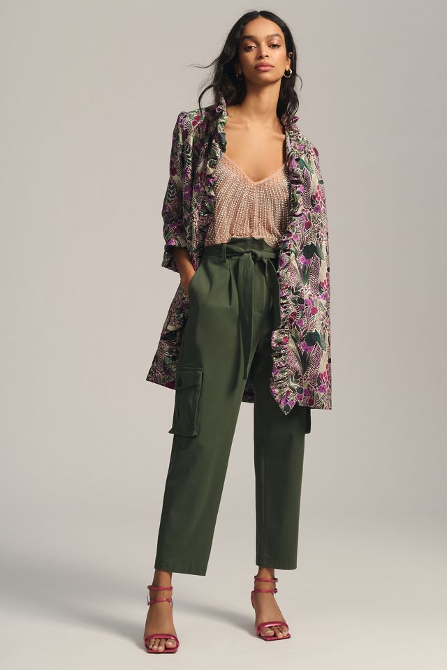 Anna Sui Garden Jacquard Ruffle Coat | Anthropologie