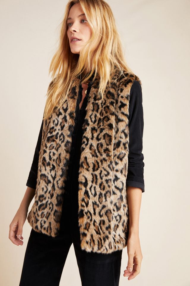 Stephie Leopard Faux Fur Vest #3