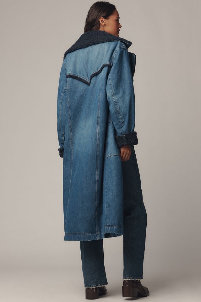 Wrangler Wrange Sherpa-Fleece-Lined Denim Coat #1