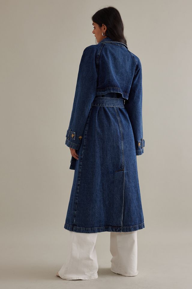 Denim Belted Trench Coat #1