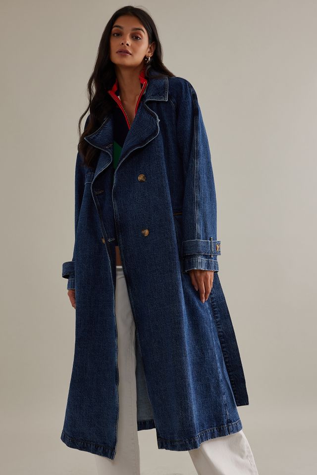 Denim Belted Trench Coat | Anthropologie UK