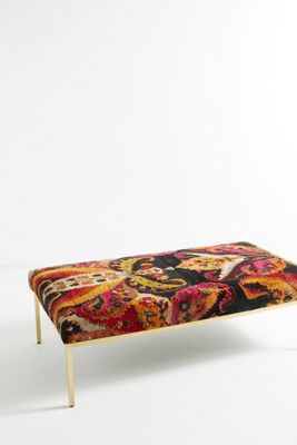 Paisley Silk Carpet Ottoman