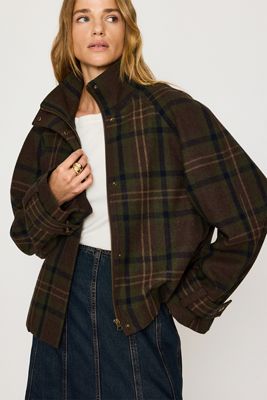 By Anthropologie Wool-Blend Short Funnel Neck Jacket