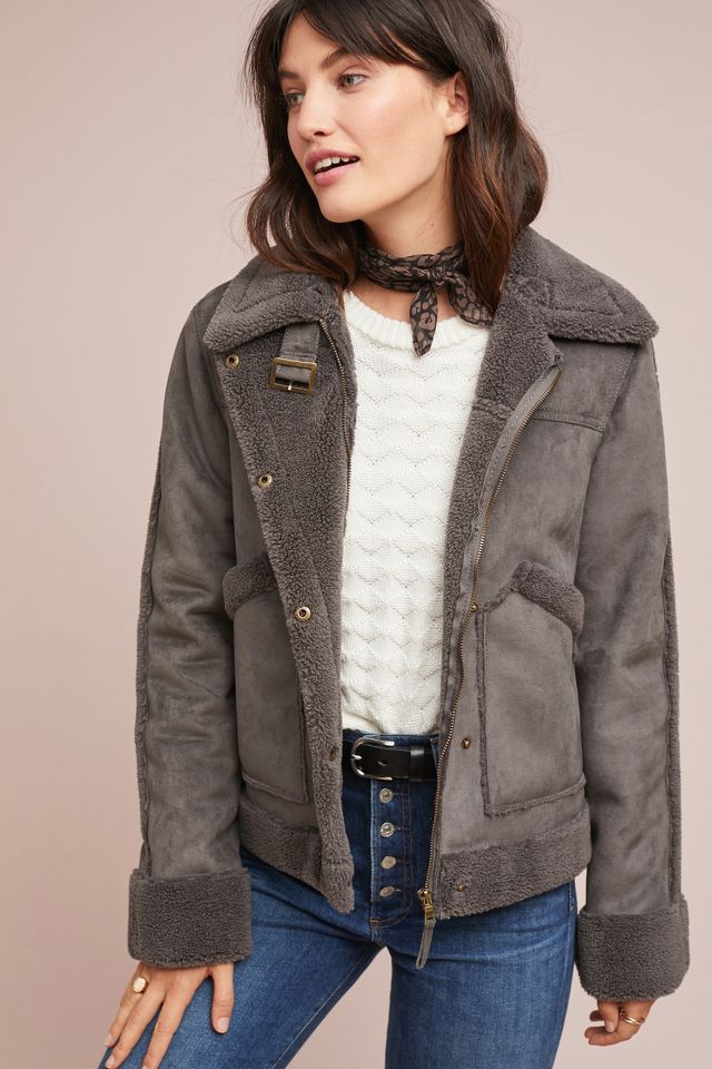 Anthropologie sherpa cheap jacket