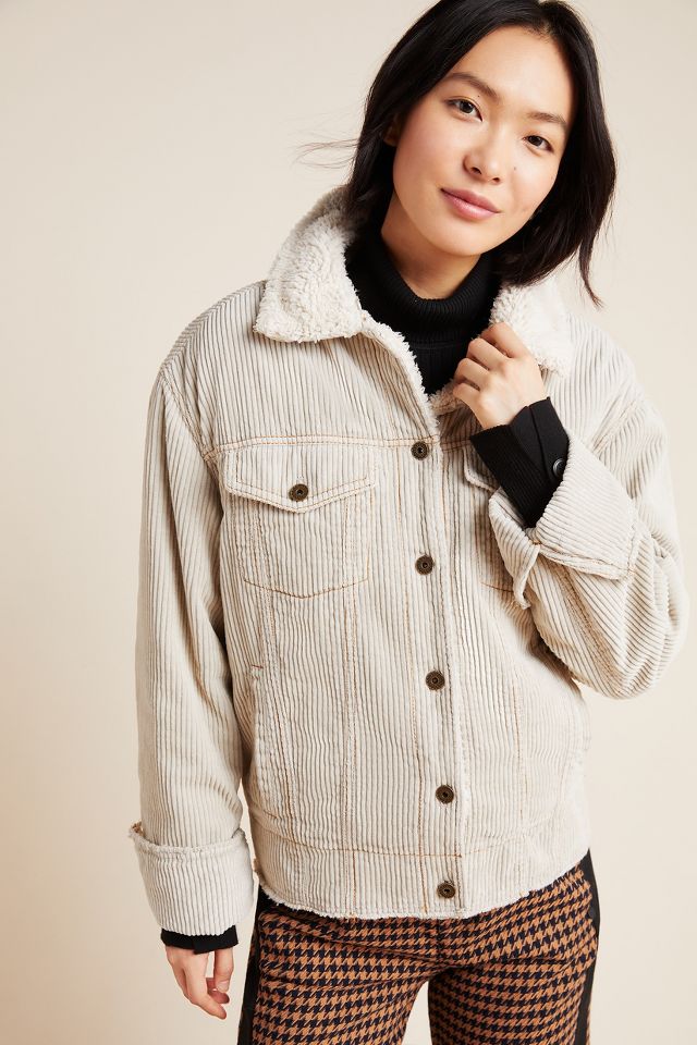 Anthropologie The store Korner corduroy sherpa jacket small