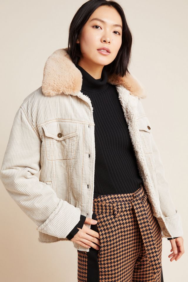 Marrakech Sherpa-Lined Corduroy Trucker Jacket