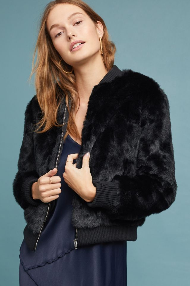 Faux Fur Bomber Jacket Anthropologie