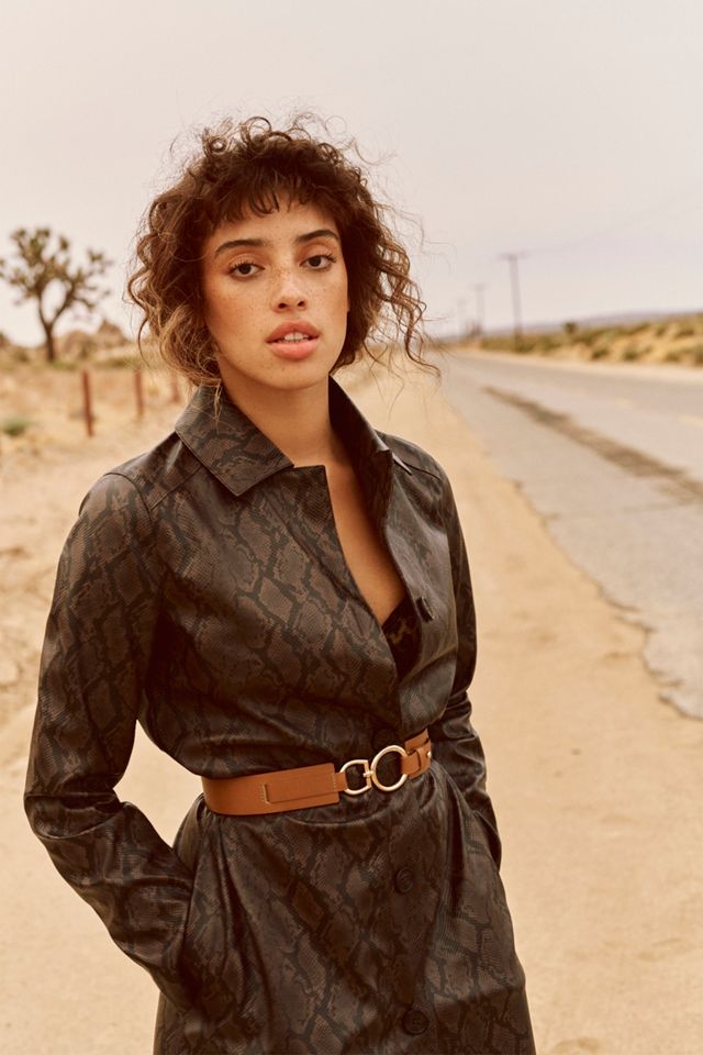 Julian Faux Leather Trench Coat #1
