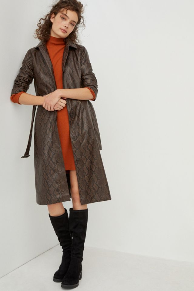 Julian Faux Leather Trench Coat #3