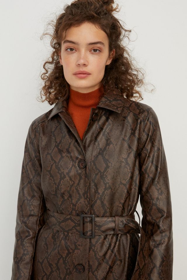 Julian Faux Leather Trench Coat #4