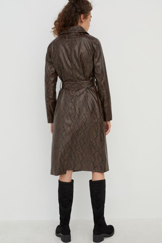 Julian Faux Leather Trench Coat #5
