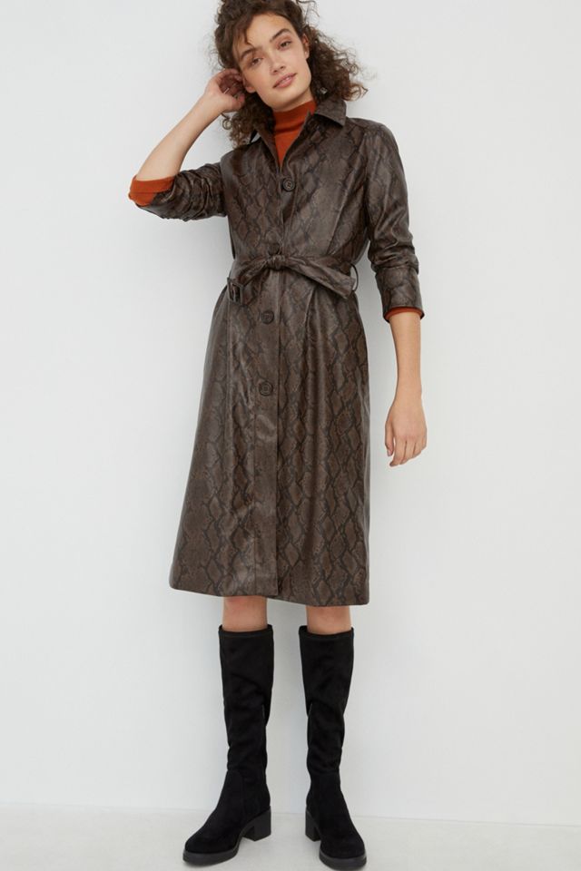 Julian Faux Leather Trench Coat #2