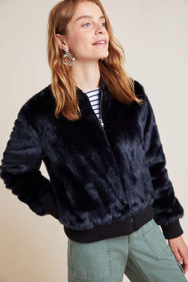 Faux Fur Bomber Jacket #3