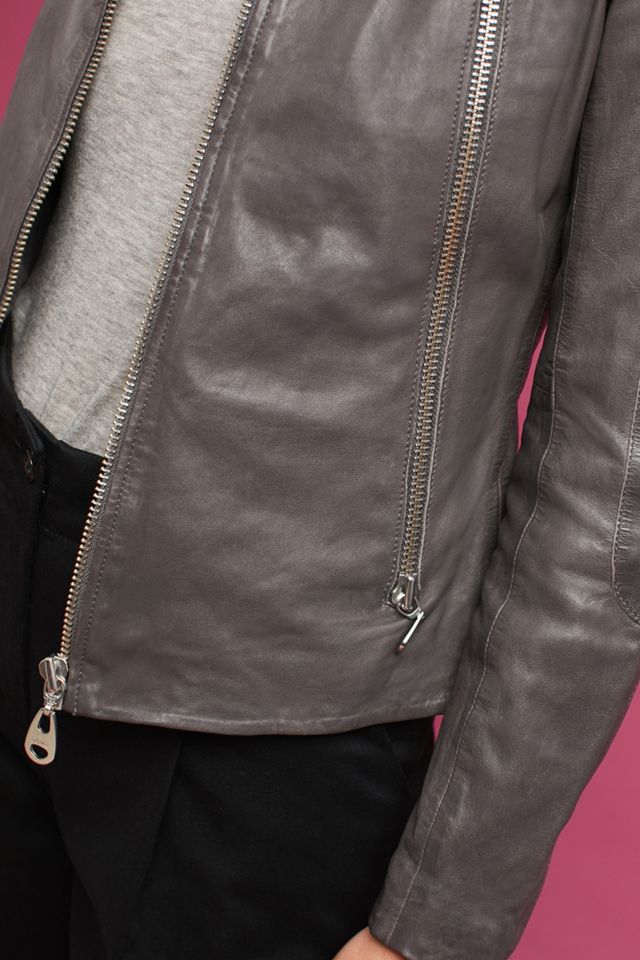 Doma Zip-Front Leather Jacket #1