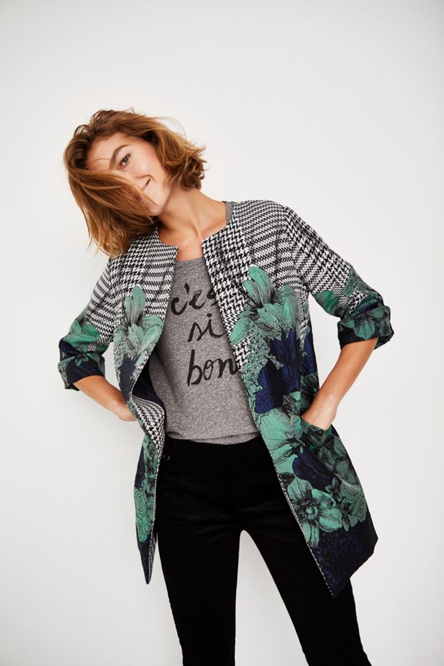 Floral & Houndstooth Coat #4