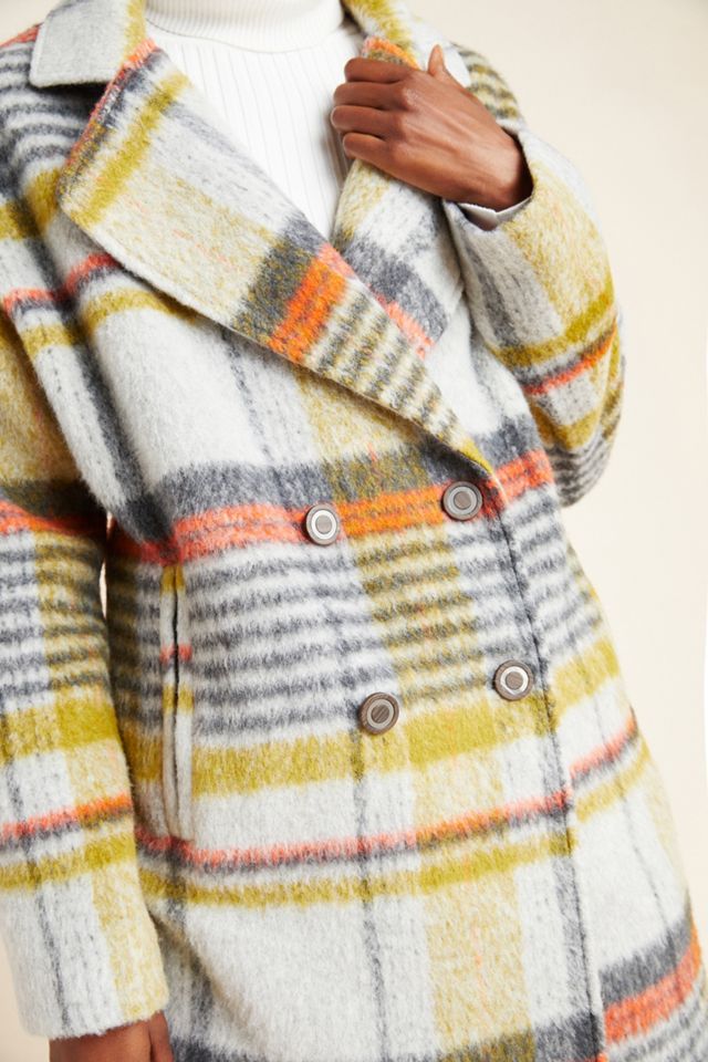 Camille Double-Breasted Plaid Coat #3