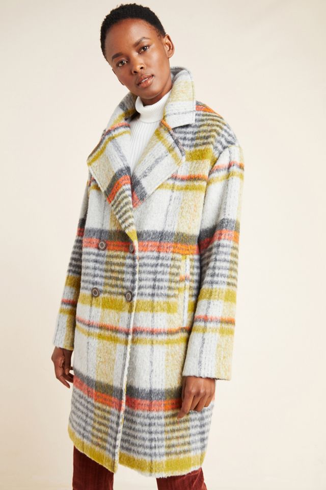 Camille Double-Breasted Plaid Coat #4