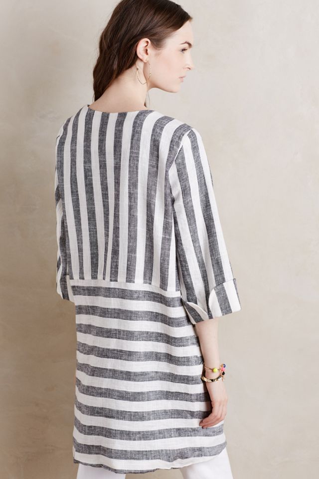 Striped Linen Coat #1