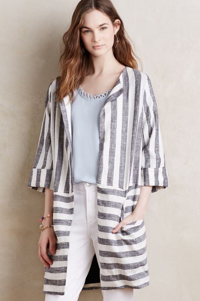 Striped Linen Coat