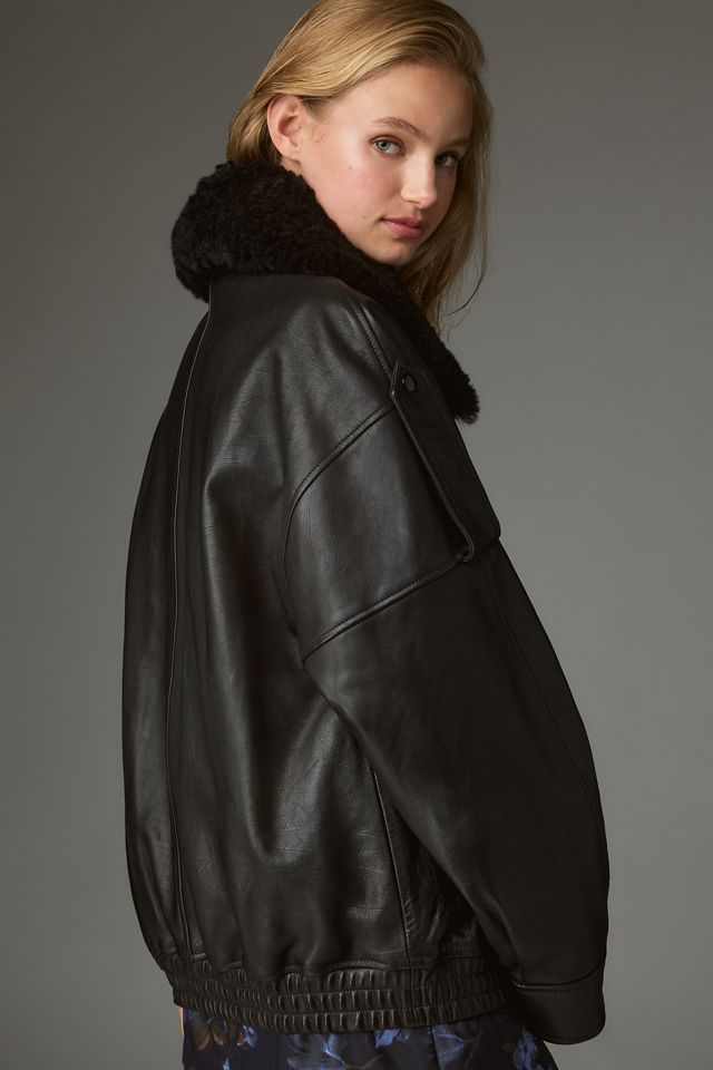 AGOLDE Avril Oversized Leather Jacket #4