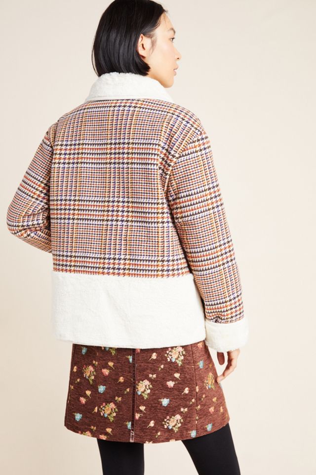 Plaid Faux Fur Jacket #1