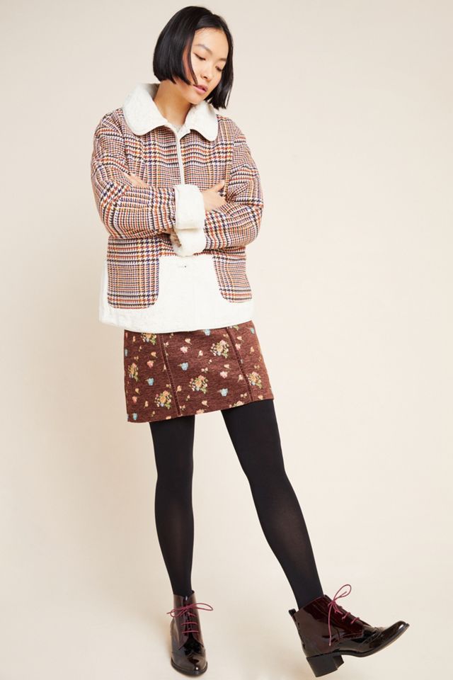 Plaid Faux Fur Jacket