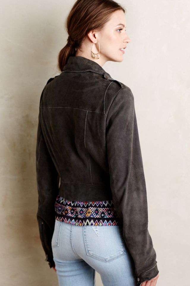 Washed Suede Moto Jacket #1
