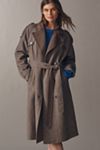 Line & Dot Henry Plaid Wool Blend Trench Coat