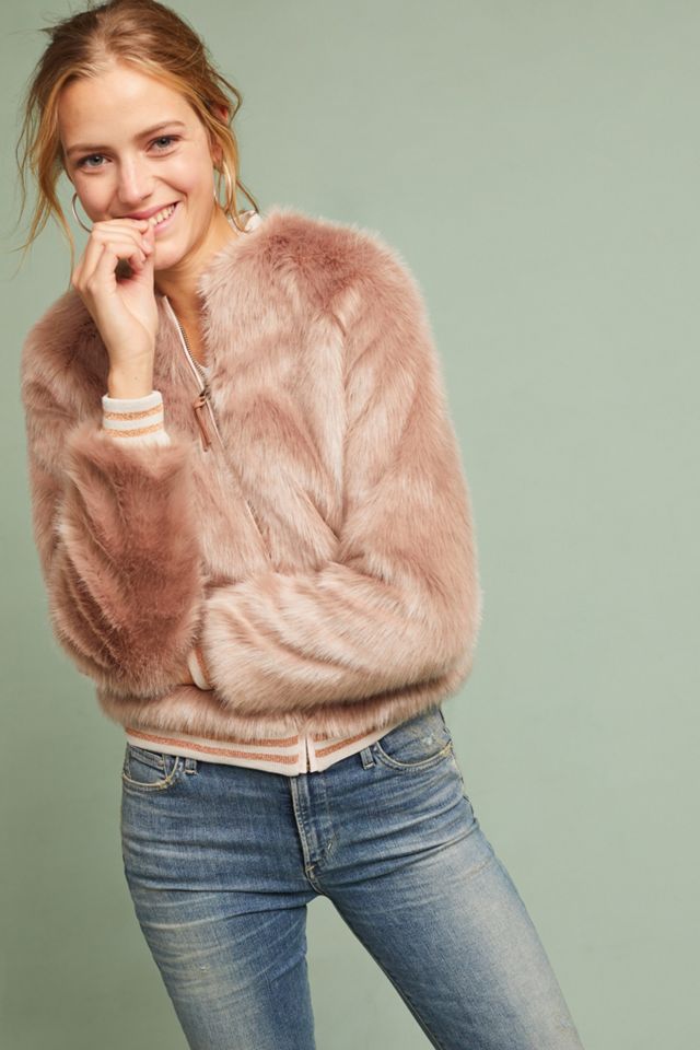 Mother The Letterman Faux Fur Jacket #2