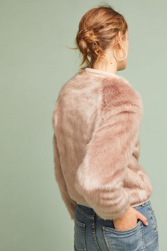 Mother The Letterman Faux Fur Jacket #3