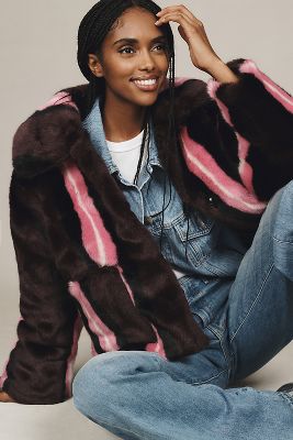 Jakke Traci Cropped Faux-Fur Coat | Anthropologie