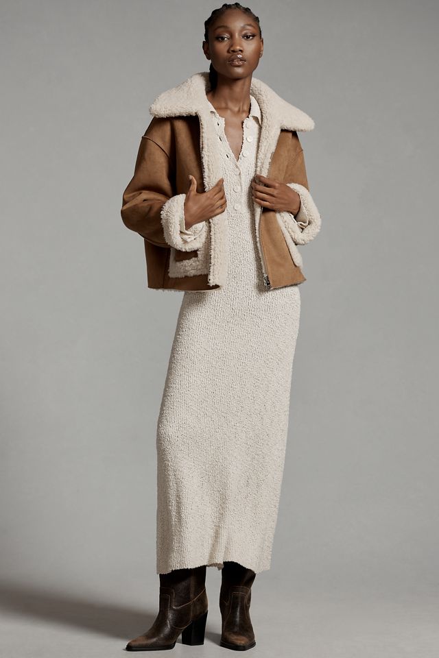 Jakke Vera Faux-Shearling Aviator Jacket #1