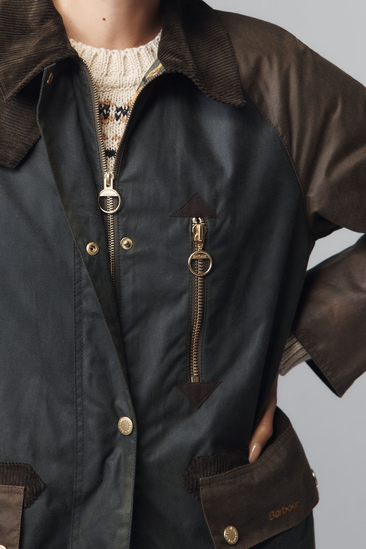 Barbour Evette Waxed Cotton Car Coat