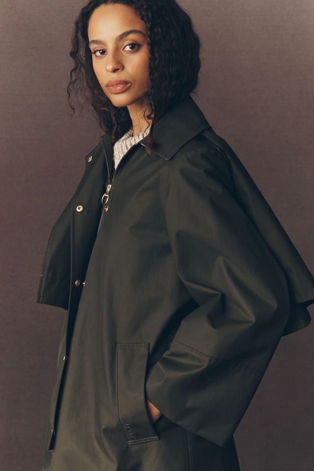 Barbour Fia Showerproof Cape Trench Coat #2