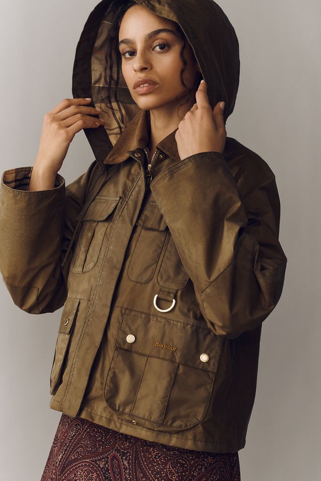 Barbour Liza Waxed Cotton Hooded Jacket | Anthropologie