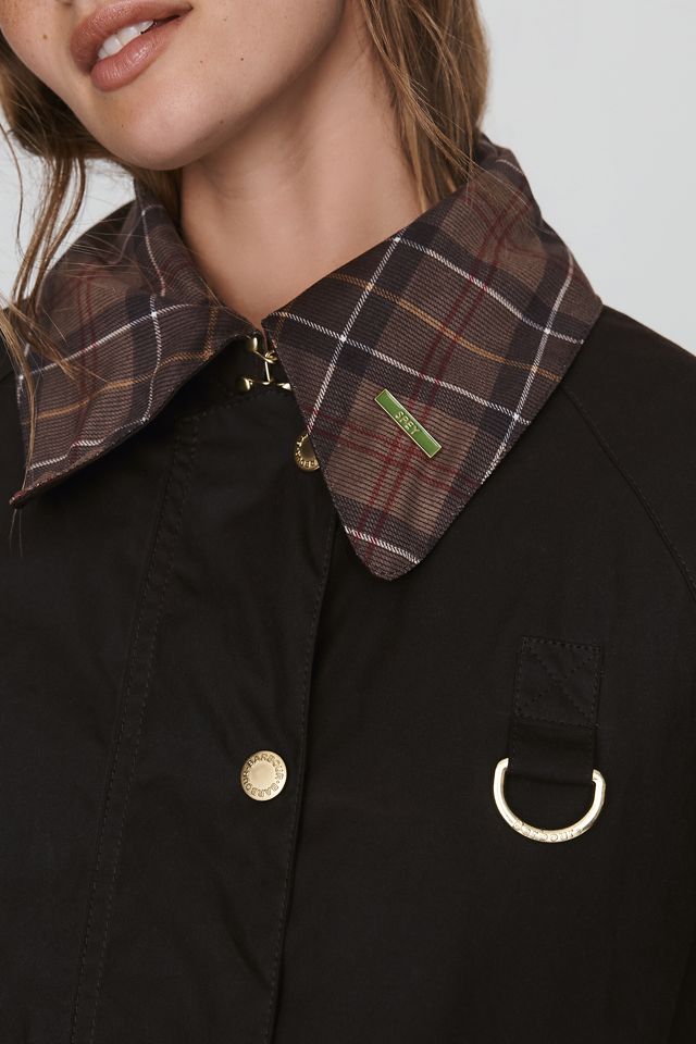 Barbour Tartan Collar Waxed Utility Jacket #4