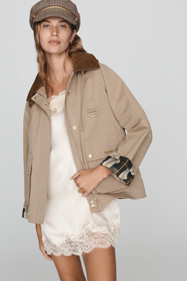 Barbour Terrington Rain Jacket In Beige