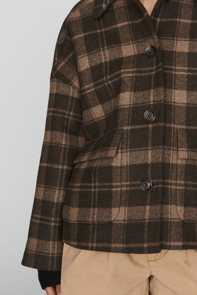 Barbour Myla Checked Wool-Blend Jacket  #1