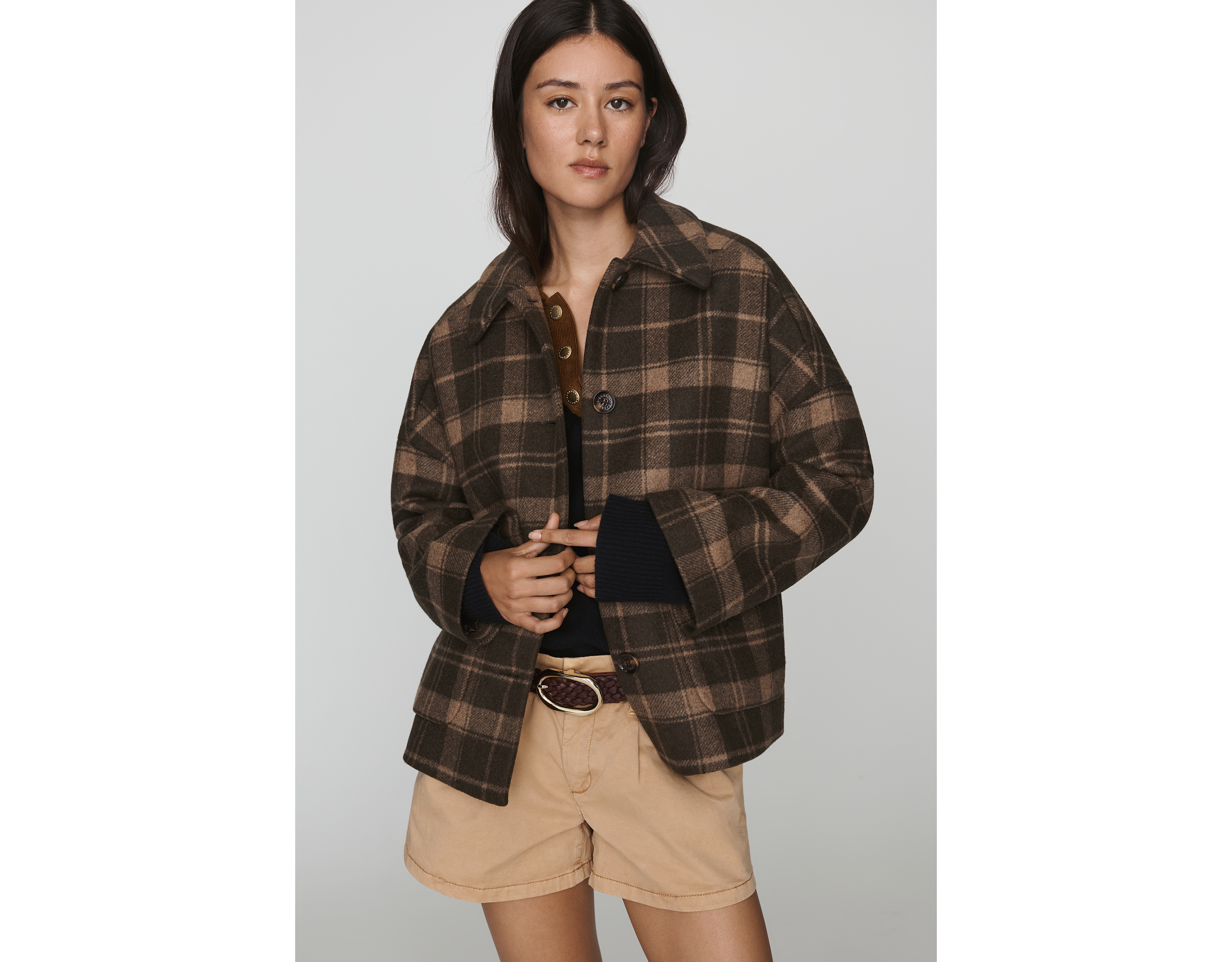 Barbour Myla Checked Wool-Blend Jacket