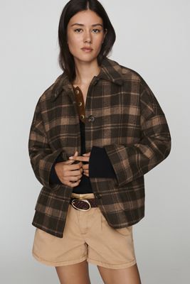 Barbour Myla Checked Wool-Blend Jacket 