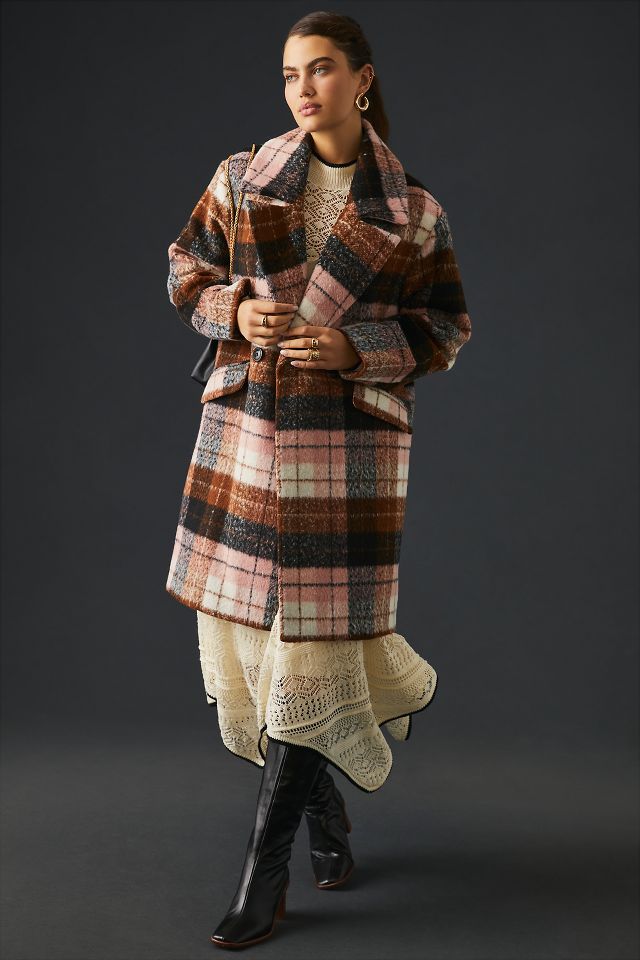 Anthropologie plaid outlet coat