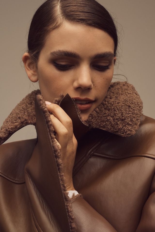 Bernardo Faux Shearling Coat #3