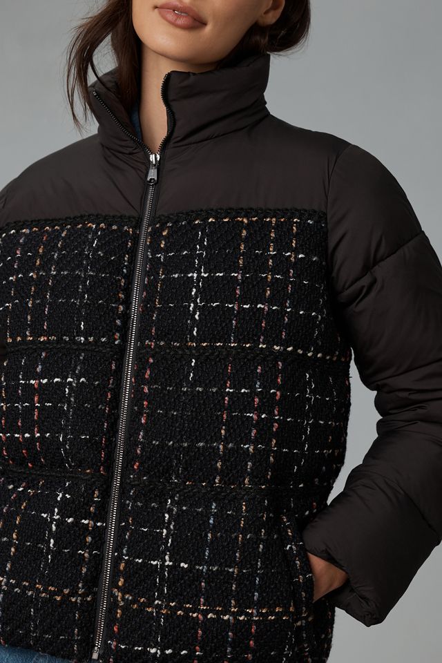 Bernardo Tweed Mix Puffer Jacket | Anthropologie