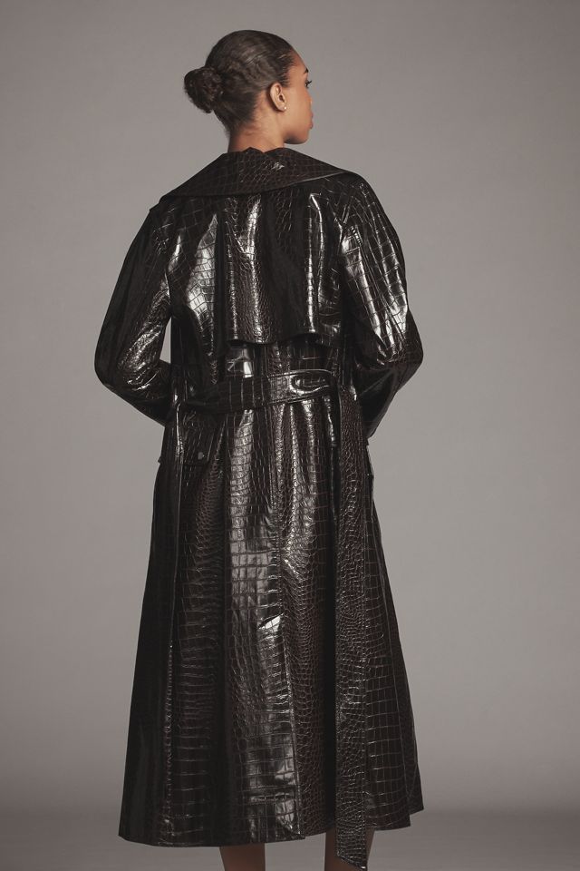 Bernardo Embossed Faux-Croc Trench Coat #2