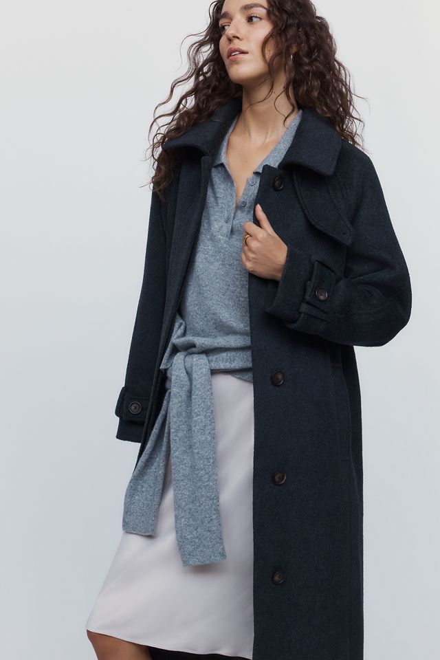 Bernardo Wool Blend Funnel Neck Coat #3