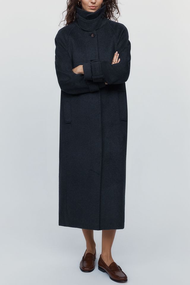 Bernardo Wool Blend Funnel Neck Coat #4